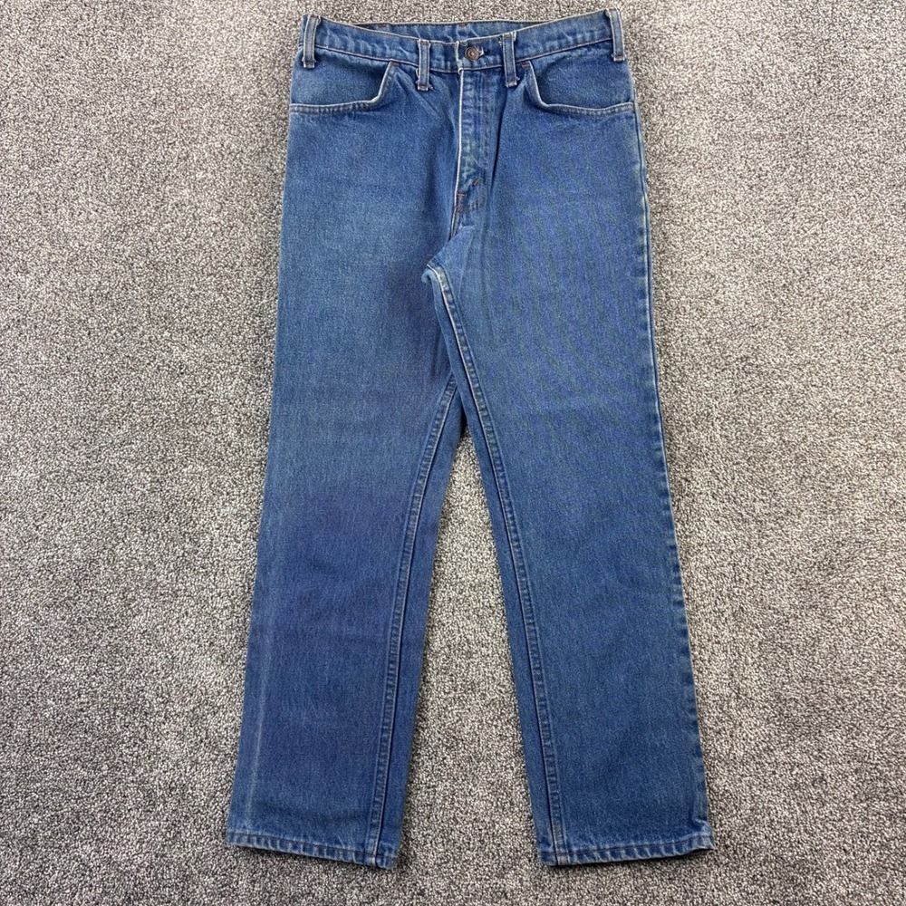 Vintage 80s JCPenney Plain Pockets Jeans Mens 30x28 Light Wash Denim Straight